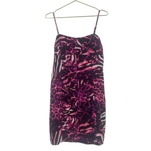 NW COLLECTIONS Y2K 🎉 Nightway animal leopard print ruched mini dress large